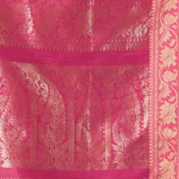 CHARUKRITI Teal Blue Handwoven Saree image 4