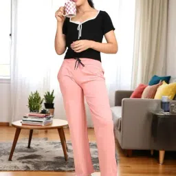 Kryptic Dusty Pink & Burgundy Solid Lounge Pants - Pack Of 2 image 5