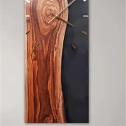 Wewood Black Epoxy Resin & Wood Elegant Wall Clock image 4