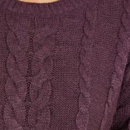 Styli Purple Self Pattern Sweater image 4