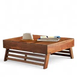 Ikiriya Bradford Brown Sheesham Wood Contemporary Coffee Table in Natural Teak Finish image 4