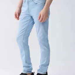 Spykar Ice Blue Cotton Slim Fit Jeans image 4