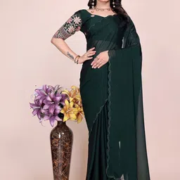 Zeenat Duniya Embroidered Pure Chiffon Maheshwari Saree-picture-20