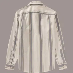 American Eagle Beige Slim Fit Striped Shirt image 4