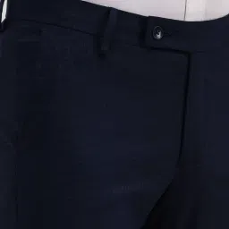 Arrow Navy Regular Fit Texture Trousers image 4