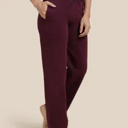 Kryptic Dusty Pink & Burgundy Solid Lounge Pants - Pack Of 2 image 3