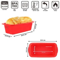 HAZEL Silicone Bread Loaf Mould Microwave Safe Non-Stick Bread Fruit Cake Baking Pan image 4