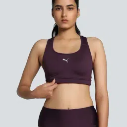 Puma Midnight Plum Logo Print Sports Bra-picture-17