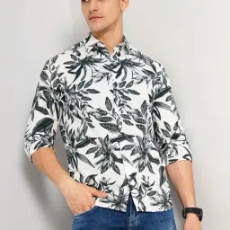 celio Celio* White Cotton Slim Fit Printed Shirts-picture-20