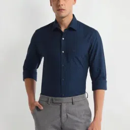 Arrow Green Slim Fit Striped Shirt-image-66
