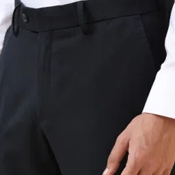 Allen Solly Navy Slim Fit Texture Trousers image 4