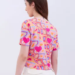 Spykar Thrift Pink Cotton Relaxed Fit Solid Top image 4