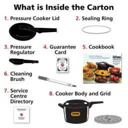 hawkins Futura Black Hard Anodized 6 L Pressure Cooker - Set of 1 image 3