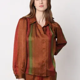 Vero Moda Brown Color-Block Shirt-image-93