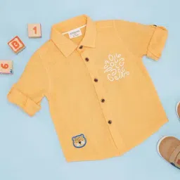 Pantaloons Baby Boys Misted Marigold Cotton Solid Full Sleeves Shirts-image-41