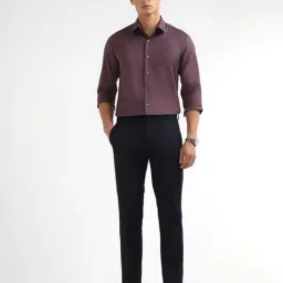 Arrow New York Blue Solid Regular Fit Trousers image 5