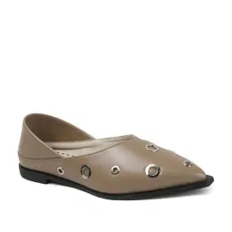 The White Pole Women's Beige Flat Ballets image 3