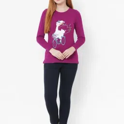 Sweet Dreams Navy Blue Blended Solid Pyjamas image 4