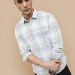Code By Lifestyle White Regular Fit Checks Shirt-image-87