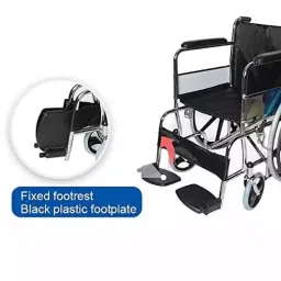 RM Social Stainless Steel Folding Wheel Chair with Fixed A, RM0123 image 4