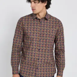 Ben Sherman Tan Circle Pattern Regular Fit Shirt-picture-40