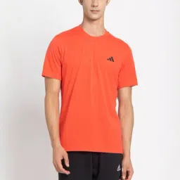 Adidas Orange Regular Fit Logo Printed Sports T-Shirt-image-35