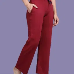 Kryptic Teal Blue & Maroon Solid Lounge Pants - Pack Of 2 image 3