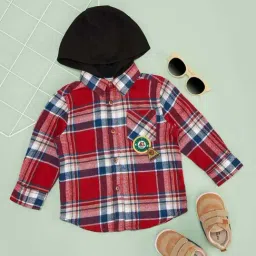 Pantaloons Baby Boys Poppy Red Cotton Checks Full Sleeves Shirts-picture-12