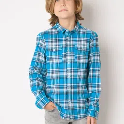 Jack & Jones Junior Blue & White Checks Shirt-picture-40