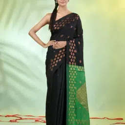 CHARUKRITI Black Handwoven Saree-picture-46