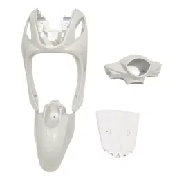 GENERIC Scooty Fairing Kit Durable Front Panel Body Cover for Yamaha Fascino (Old Model Up to 2019) White-picture-29