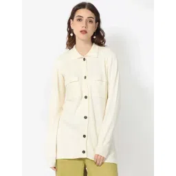 RAREISM Off White Viscose Solid Long Sleeves Sweater image 5
