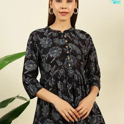 THE FAB FACTORY Women Pack of 2 Floral Printed Mandarin Collar Empire Tops-picture-37