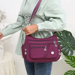 SYGA Women Leather Bucket Handheld Bag with Fringed image 5