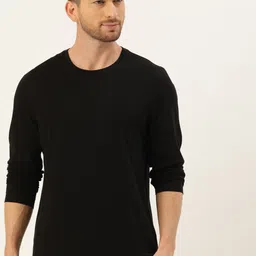 INVICTUS Men Black Anti Microbial Solid Round Neck Pure Cotton T-shirt image 1