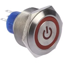 RS PRO Illuminated Push Button Switch Panel Mount 25.2 mm Cutout SPDT Red LED 250 V AC, 1759055-picture-27