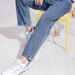 WROGN Men Loose Fit Mid-Rise Heavy Fade Pure Cotton Jeans-picture-12