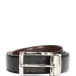 Louis Philippe Black & Dark Brown Solid Reversible Belt-picture-16