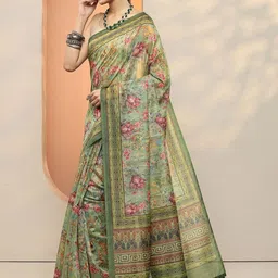 Libas Floral Zari Silk Blend Saree-image-96
