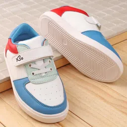 Babyoye Sneaker Shoes with Velcro Closure - White & Blue-picture-24