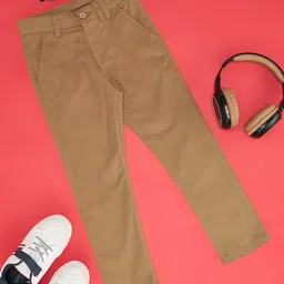 Pantaloons Junior Cotton Solid Pants - Tan-image-55