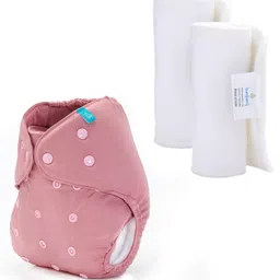 Bumberry Adjustable Reusable Cloth Diaper Cover With Insert Solid Color - Pink-picture-28