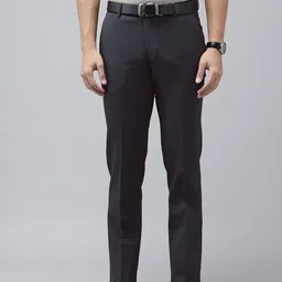 Arrow Men Hudson Tailored Fit Self Checked Formal Trousers-picture-32