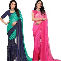 Moda Rapido Pack of 2 Striped Satin Saree-picture-11