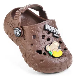 HOPPA SWEDEN Perforated Clogs With Mice Charms - Brown image 3