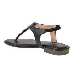Shoetopia Solid Slip On Sandals - Black image 3