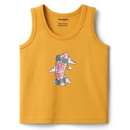 CUCUMBER Sinker Knit Sleeveless Printed Vests Pack of 3 - Yellow Pink & Light Green image 2