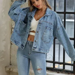 KPOP Women Denim Jacket image 2
