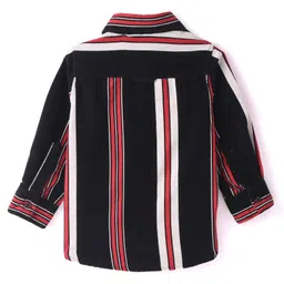 INFINITY Corduroy Cotton Woven Full Sleeves Striped Shirt - Black image 4