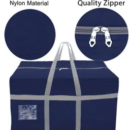 Storite Extra Large 128 L Nylon Moisture Proof Multipurpose Heavy Duty Toys Storage Bag/Stationery/Blankets/Clothes/Moving bags With Strong Reinforced Handles Rectangular (Blue) image 3